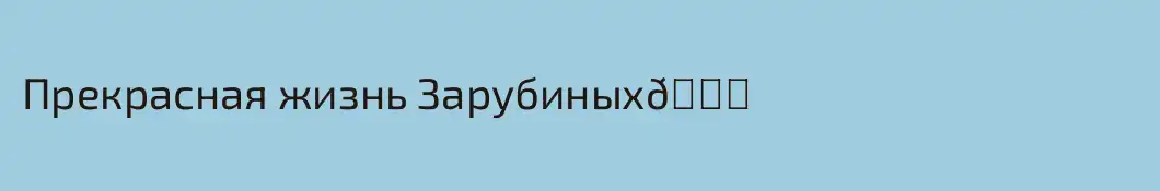 Прекрасная жизнь Зарубиных💓